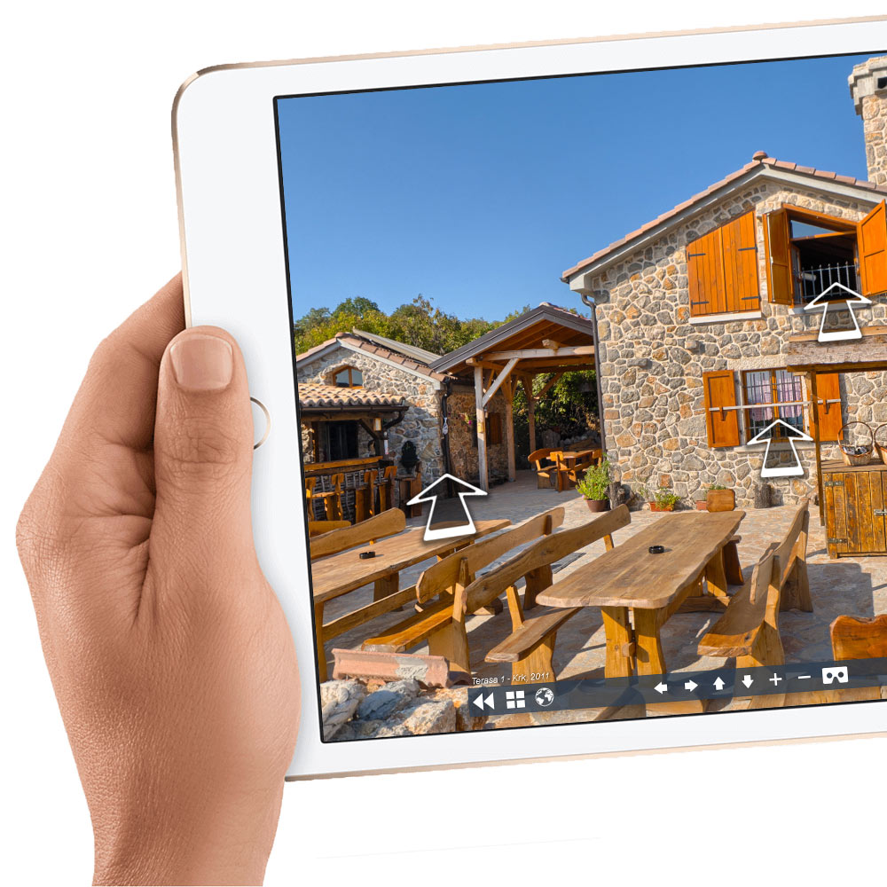 Virtual tour on a tablet